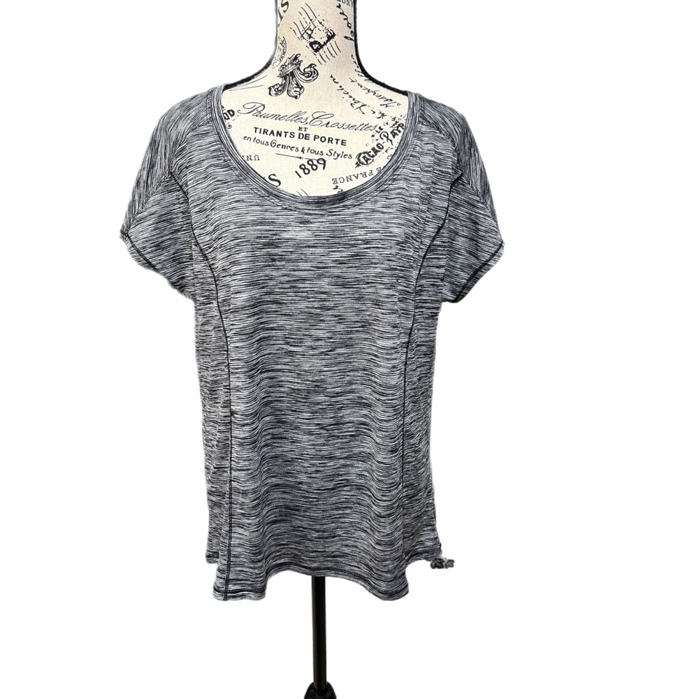 Xersion Heather Gray Women Open Back Quick-Dri Athletic Gym Shirt L